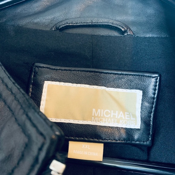 Michel Kors Leather Mixed Media Motorcycle Jacket NWOT - Picture 6 of 16